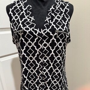 INC International Concepts Black and White Top